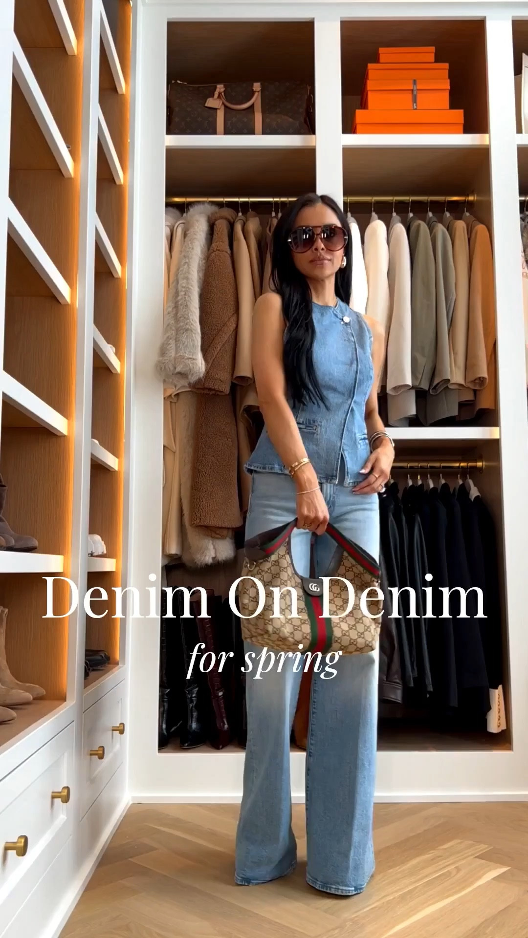 Denim on denim style for spring and I’m loving this combo. The @Zara denim double breasted vest paired with my favorite spring wash jeans creates such a chic, put together look while still feeling effortless. Styled with neutral heels and my go to Gucci bag to elevate the whole outfit.

Denim vest - size XS
Mother jeans - wearing a 23 runs TTS
Sam Edelman sandy ankle strap platform heels - runs TTS
Gucci Giglio bag - size small

miamiamine denim on denim spring outfit Zara denim vest chic layered look flattering jeans elevated casual style designer bag everyday outfit ideas spring fashion trends

#LTKPetite #LTKWorkwear #LTKSeasonal