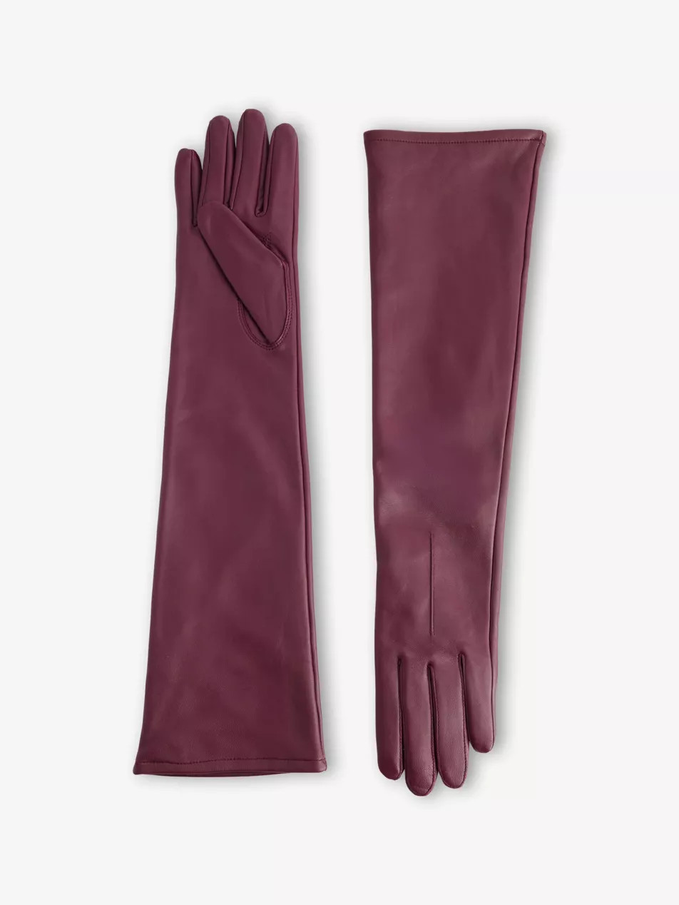 Mia Long Leather Gloves | Selfridges