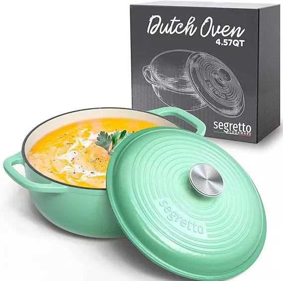 Segretto Cookware Enameled Dutch Oven, 6 Quarts