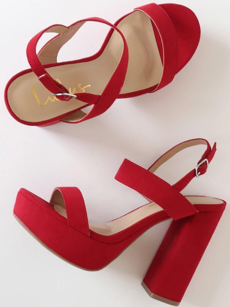 Beautiful holiday heels! These red Chunky heels are super comfortable and easy to wear to any event! Add these with a champagne or sparkle dress and you will have a beautiful holiday look! 

#LTKshoecrush #LTKHoliday #LTKunder50