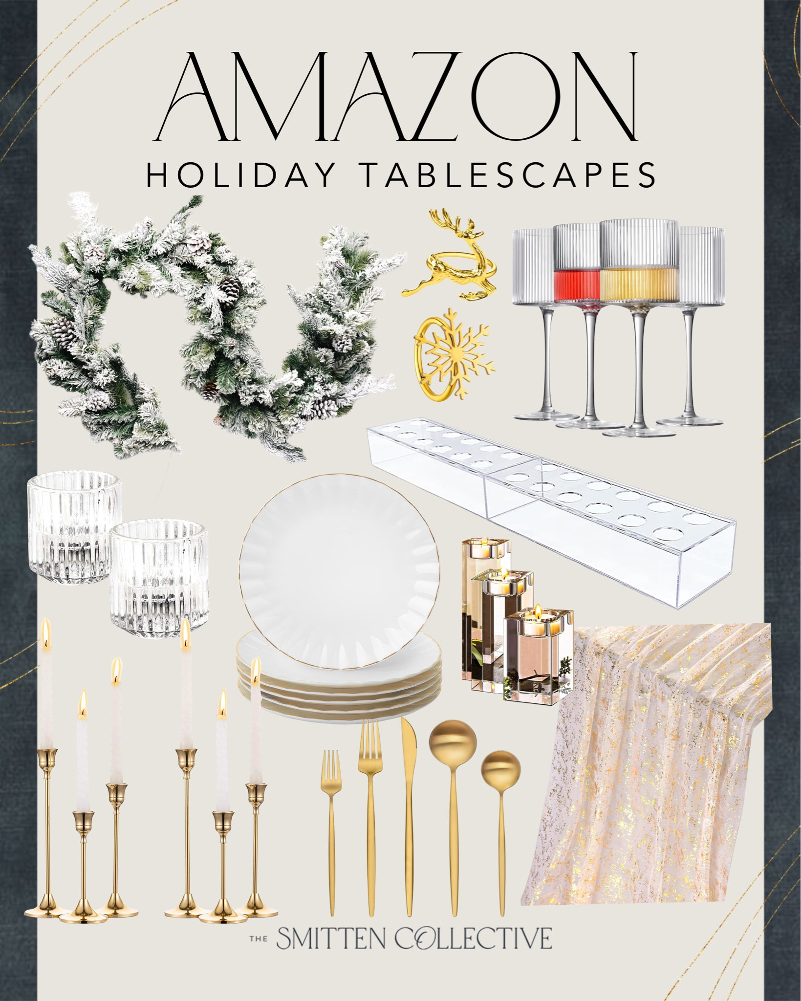 Holiday Tablescapes

Amazon finds  Amazon finds  holidays  holiday decor  holiday Tablescape  tablescapes  wine glasses  silverware  garland  plates  candle holder  TheSmittenCollectivee

#LTKHoliday #LTKSeasonal #LTKHome
