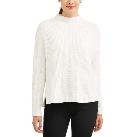 Time and Tru Women's Mock Neck Chenille Sweater | Walmart (US)