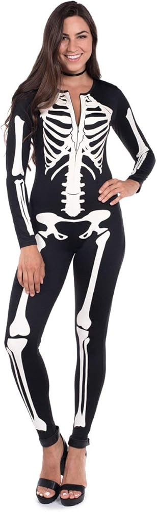 Tipsy Elves Form Fitting & Flattering Skeleton Bodysuits for Halloween - Women's Sexy Skeleton Co... | Amazon (US)