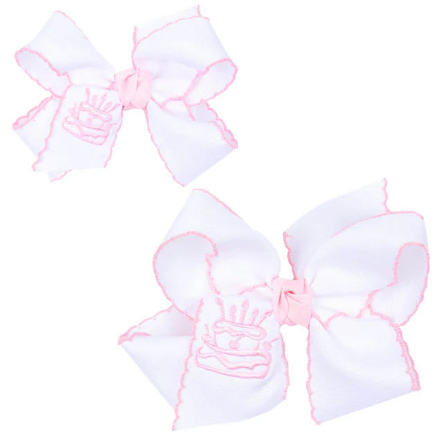 Birthday Cake Embroidered Knotted Bow | Classic Whimsy