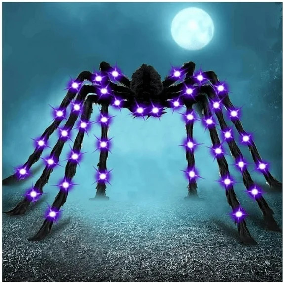 Gingprous 6.5Ft Halloween Spider Decoration Giant Light up Spider for Indoor Outdoor Halloween Sp... | Walmart (US)