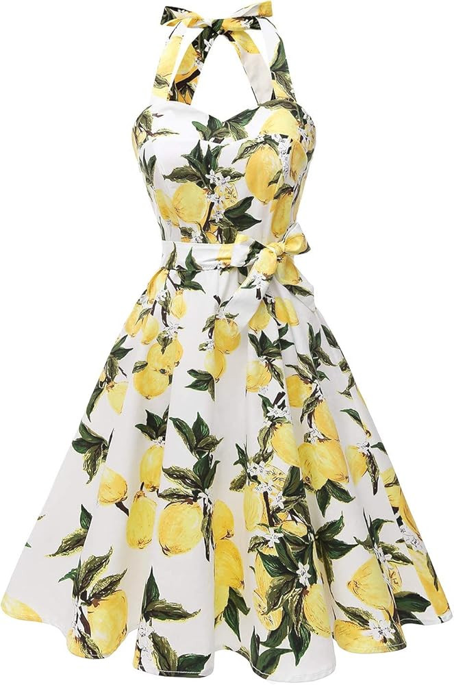 Topdress Women'sVintage Polka Audrey Dress 1950s Halter Retro Cocktail Dress | Amazon (US)