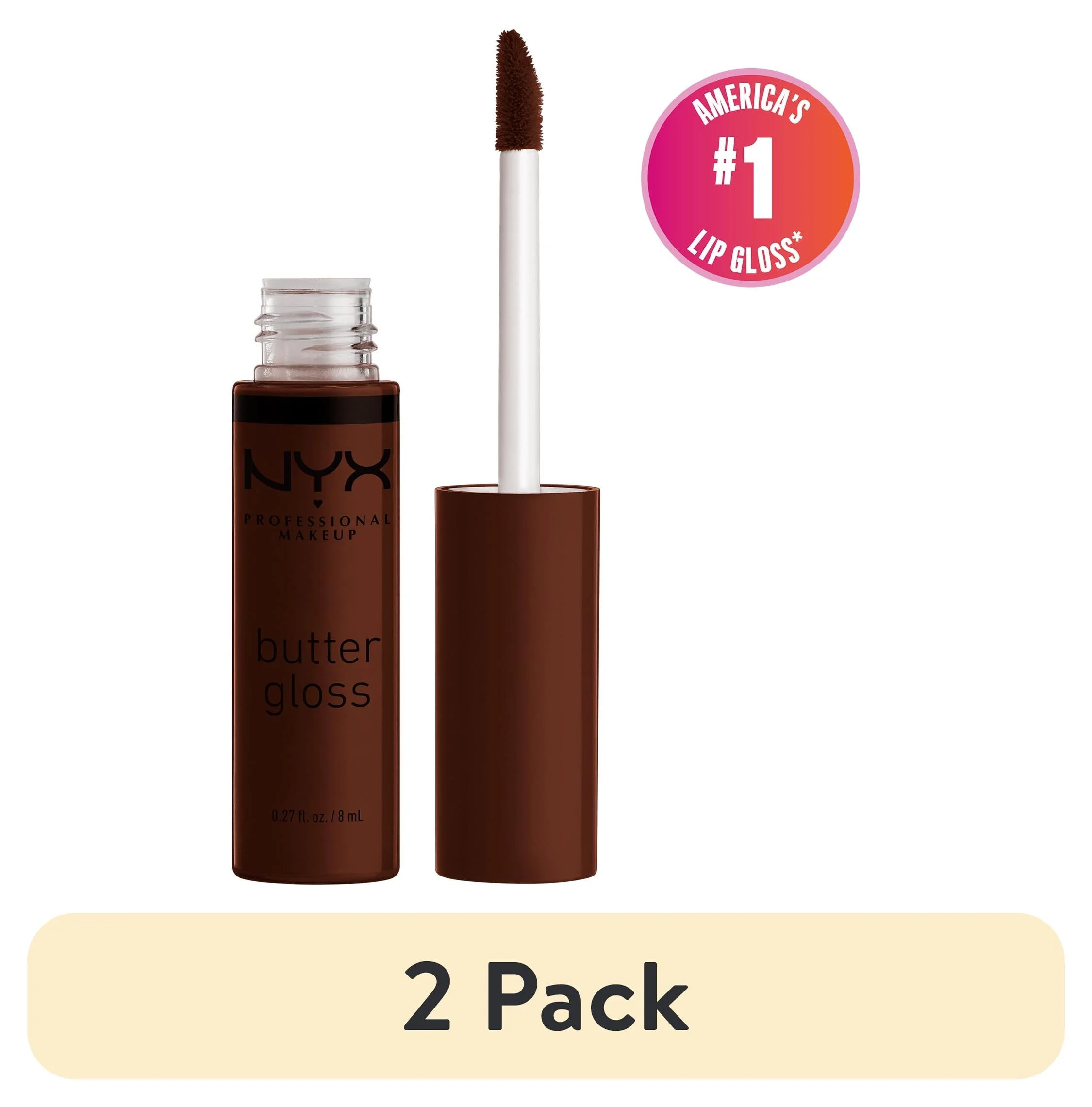 (2 pack) NYX Professional Makeup Butter Gloss, Non-Sticky Lip Gloss, Lava Cake, 0.27 Oz | Walmart (US)