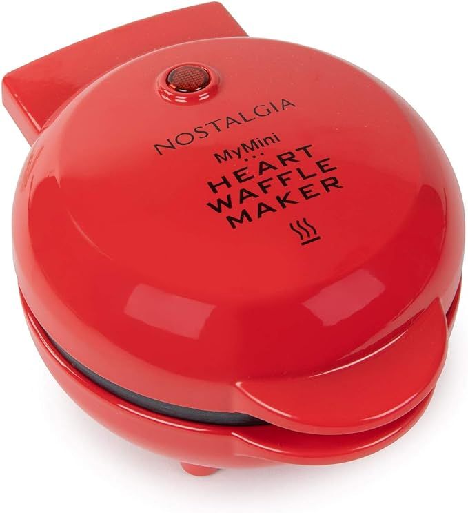 Nostalgia MyMini Heart shaped waffle maker personal hash browns Valentines Gift compact size | Amazon (US)