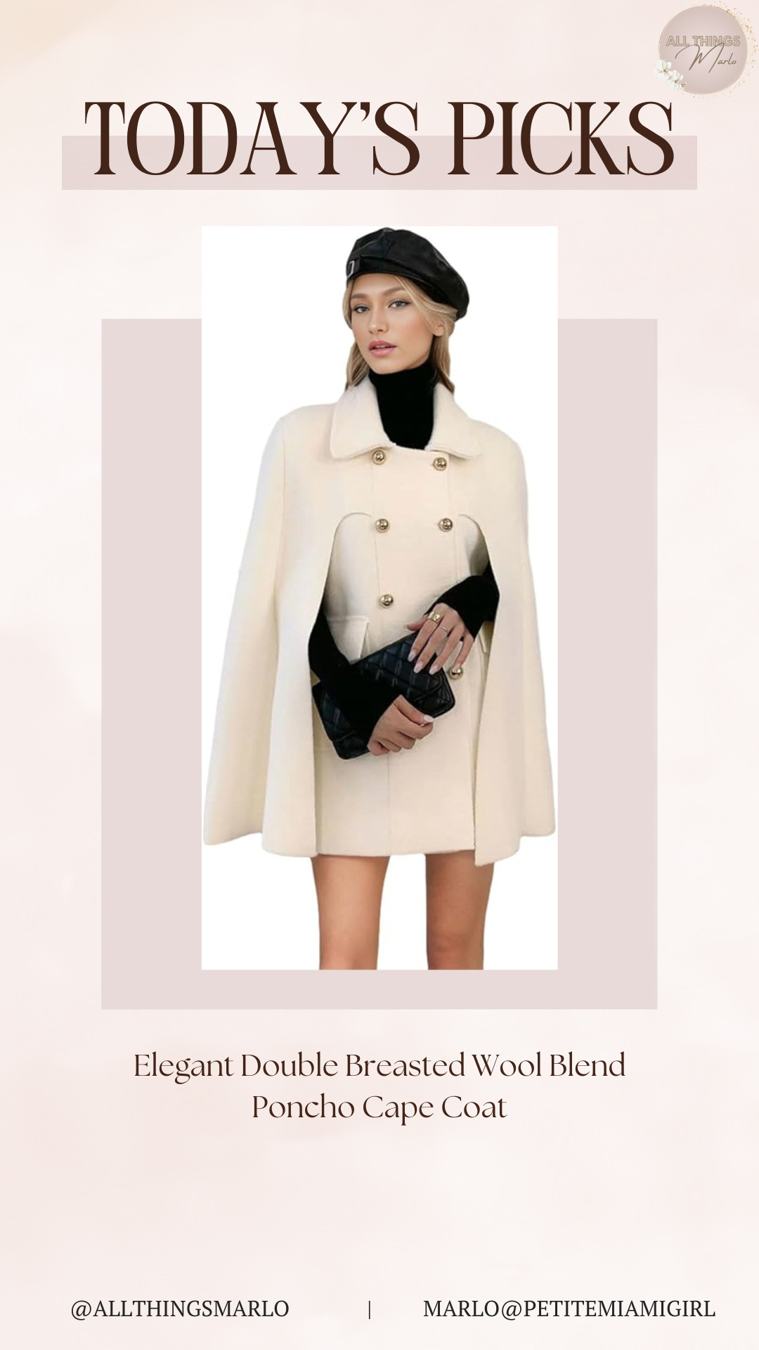 Elegant Double Breasted Wool Blend Poncho Cape Coat 

 #LTKHoliday #LTKootd #LTKSeasonal