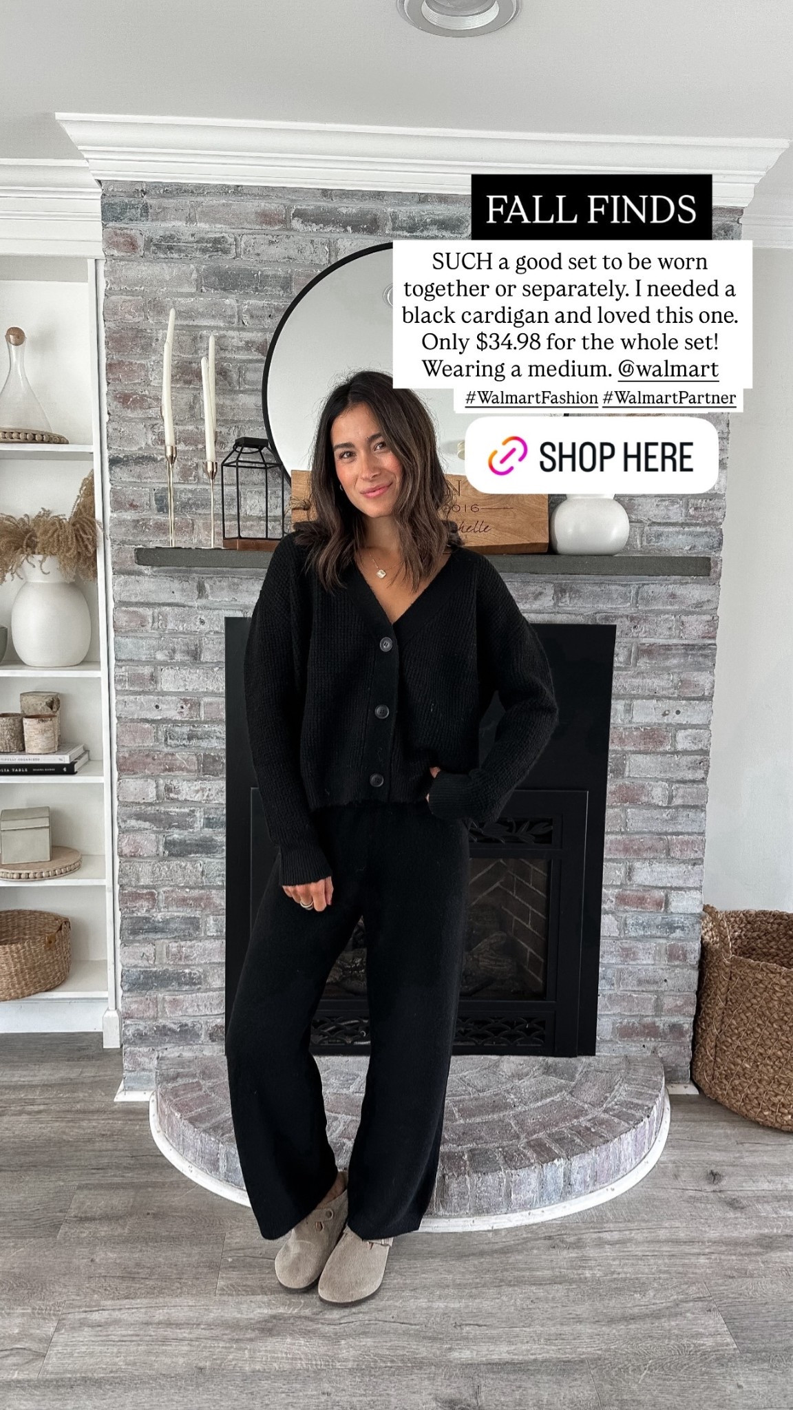 SUCH a good set to be worn together or separately. I needed a black cardigan and loved this one. Only $34.98 for the whole set! Wearing a medium. @walmart  #WalmartFashion #WalmartPartner