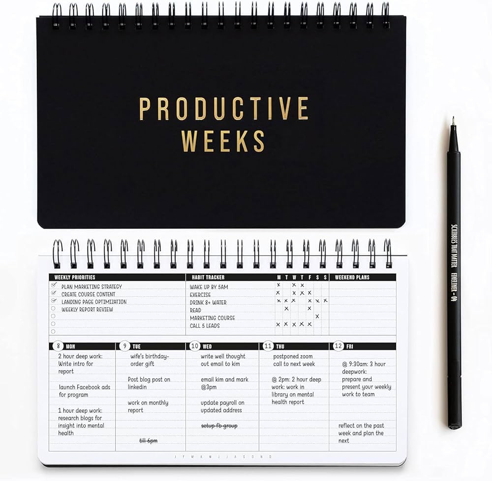 2025 Weekly Planner | Undated Daily Monthly Productivity Pad with Habit Tracker, Weekly To Do Lis... | Amazon (CA)