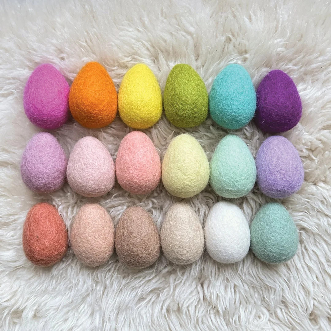 Custom Bundle of Felt Eggs | Choose Colors & Size | Choose 6 or 12 Count | Great for Needlefeltin... | Etsy (US)