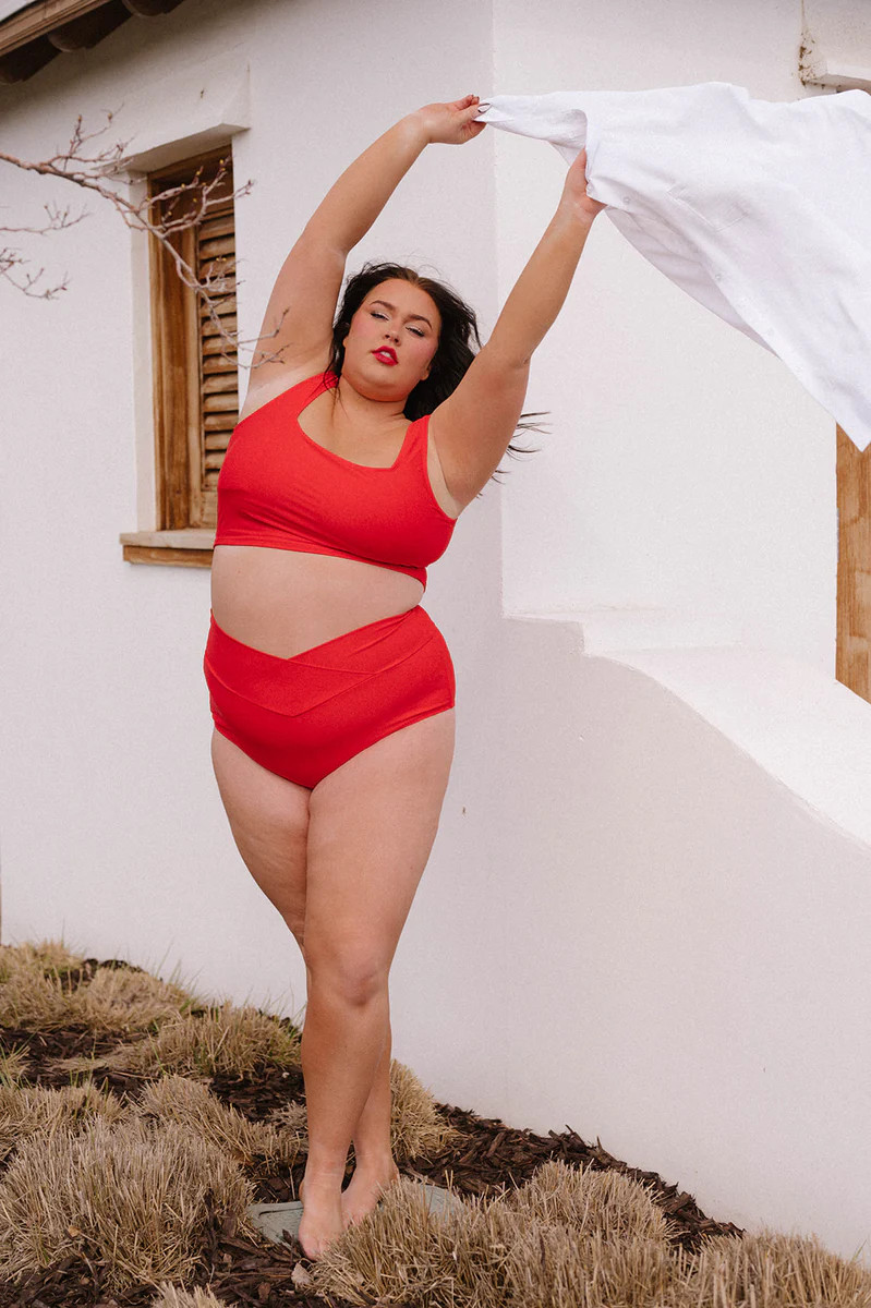 Vacationer Bottom | Poppy Red | Coral Reef Swim