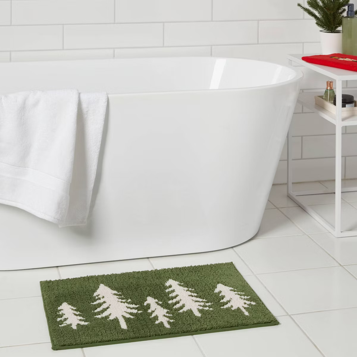 17"x24" Trees Christmas Bath Rug Green - Wondershop™ | Target
