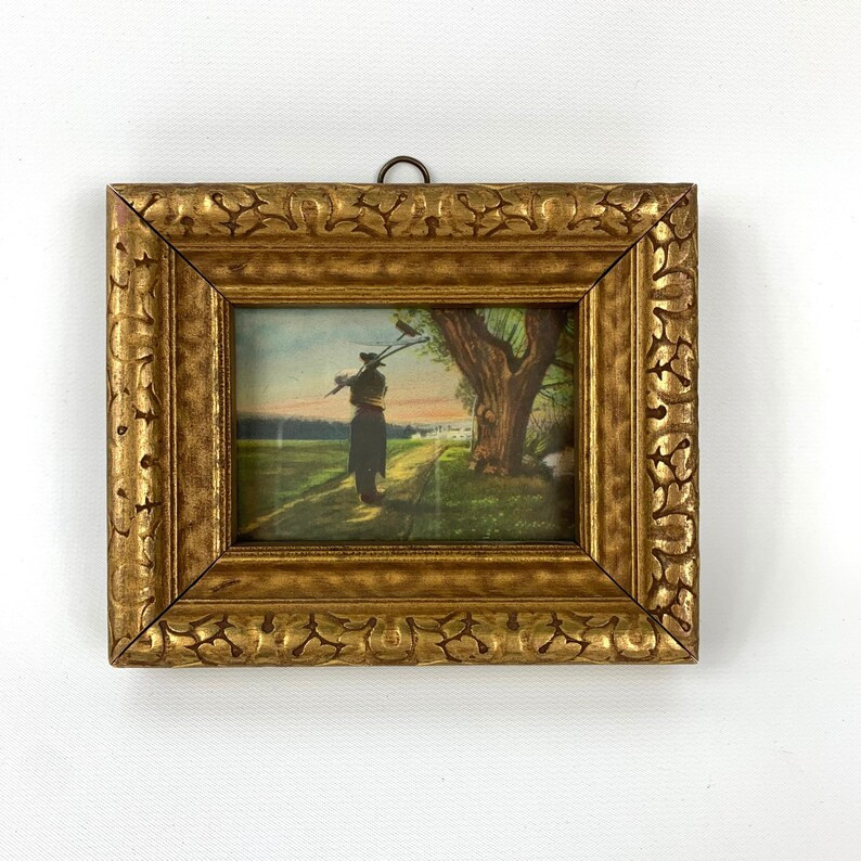 Read the full title
    miniature gold framed farmer on a country road print | Etsy (US)