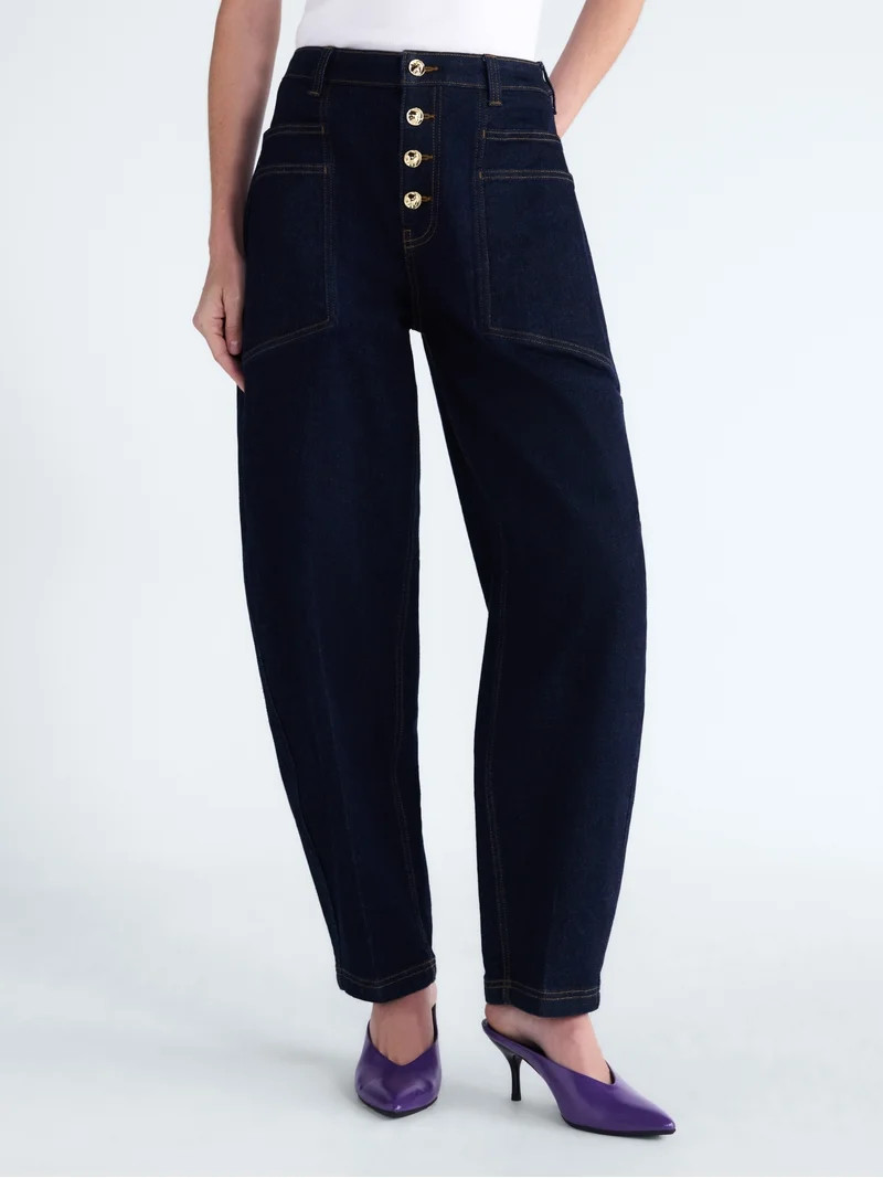 Scoop Women's and Women's Plus High Rise Tapered Leg Pants, 30'' Inseam, Sizes 0-28W | Walmart (US)