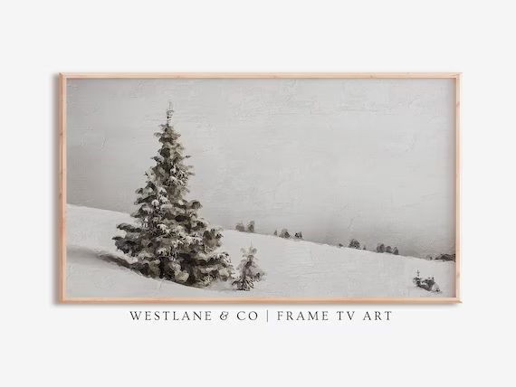 Samsung Frame TV Country Christmas Winter Landscape Painting | DIGITAL TV Art | Etsy (US)