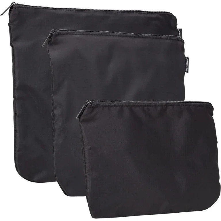 Brookstone 3 Piece Travel Pouch Set Tear Resistant Multi Functional Zipper Ripstop Cosmetic, Acce... | Walmart (US)