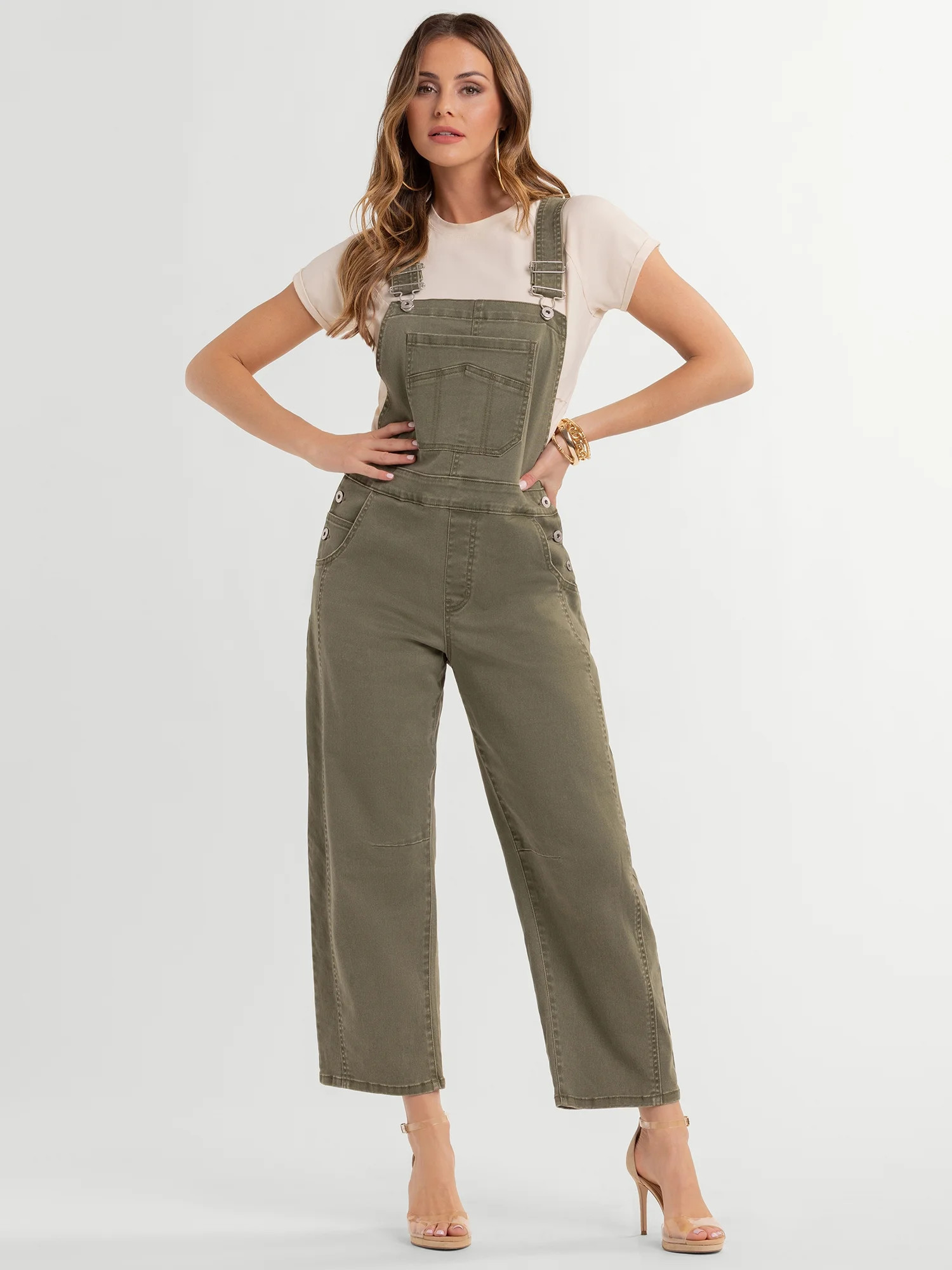 Jessica Simpson Women's Overall Barrel Leg, Sizes XS-XL - Walmart.com | Walmart (US)