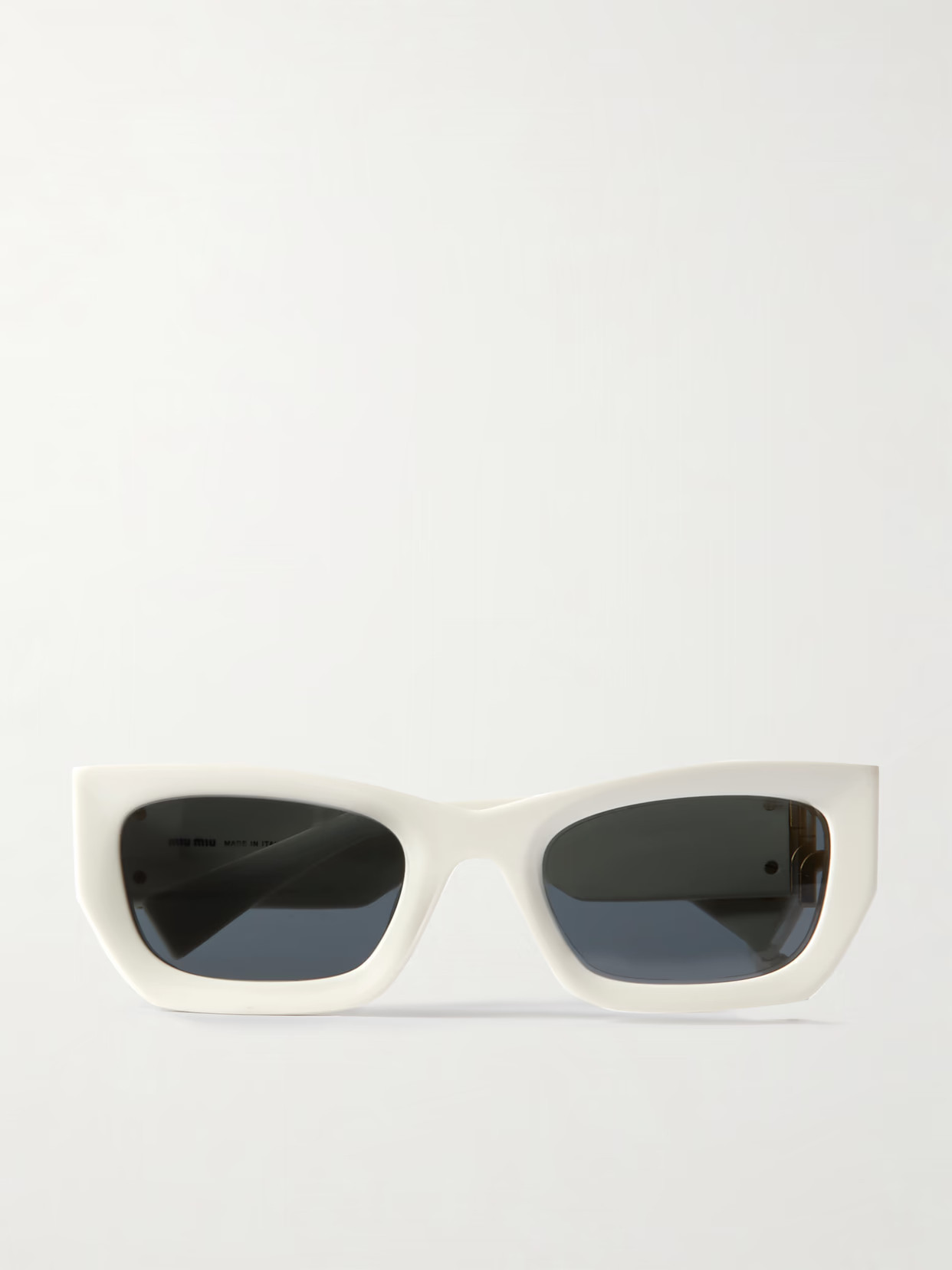 Miu Miu Eyewear - Glimpse Rectangular-frame Acetate Sunglasses - White | NET-A-PORTER (US)
