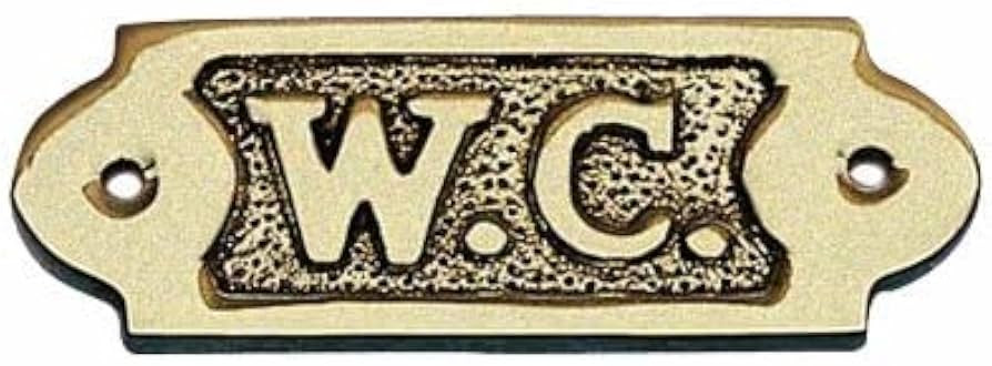 W.C Brass Sign Brass Restroom Sign Material Brass, Size 3.75X1.5 Inch, Door Mount | Amazon (US)
