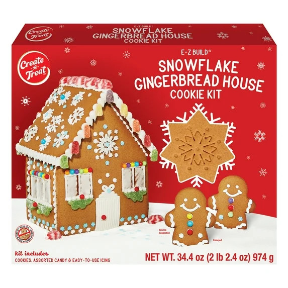 Create-a-Treat E-Z Build™ Snowflake Gingerbread House Cookie Kit, 1 Count, 34 Ounces, Regular S... | Walmart (US)