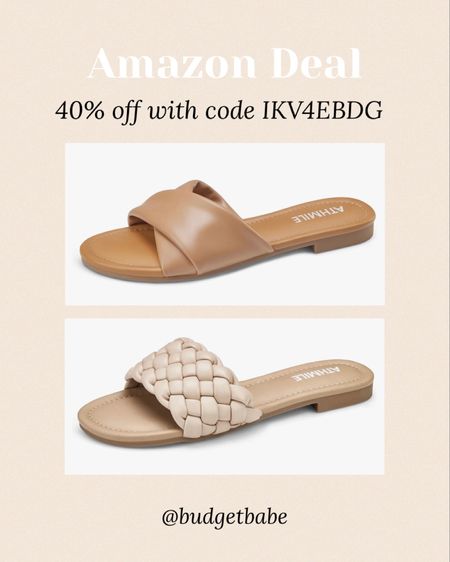Amazon deal on these summer slide sandals, two styles, braided or twist. White, tan, black or pink. I ordered the braided in white. Take 40% off with code IKV4EBDG at checkout, and clip the 10% off coupon for a total of 50% off! Ends June 8th 2023. #amazonfashion

#LTKsalealert #LTKunder50 #LTKshoecrush