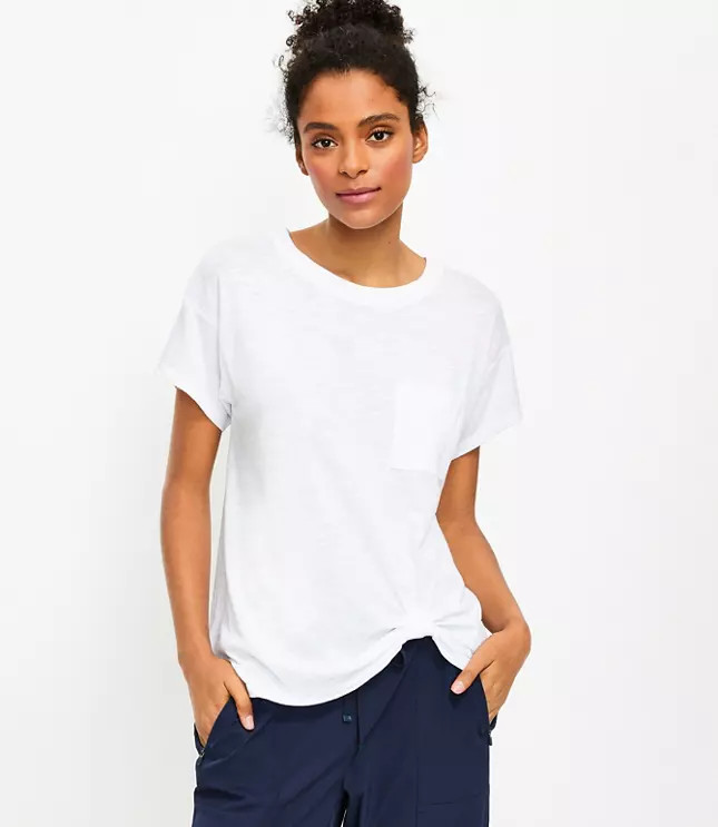 Lou & Grey Knotted Softslub Pocket Tee | LOFT