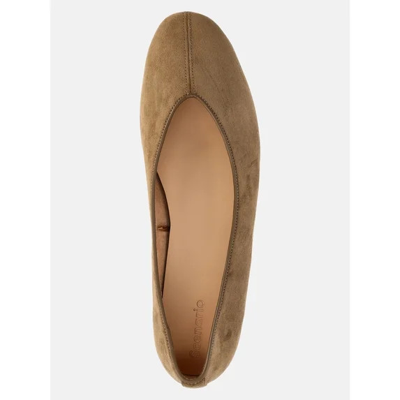 Scenario Women's Faux Suede Ballet Flats | Walmart (US)