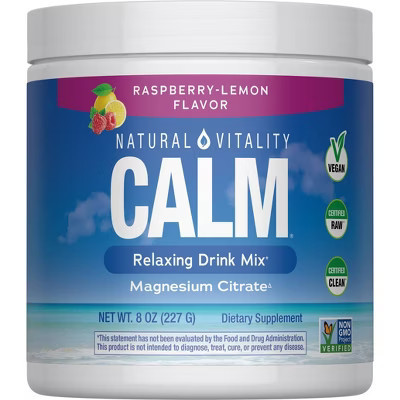 Vitality CALM Mineral Magnesium Supplement Powder - Raspberry Lemon - 8oz: Certified Gluten-Free, Non-GMO, Vegan | Target