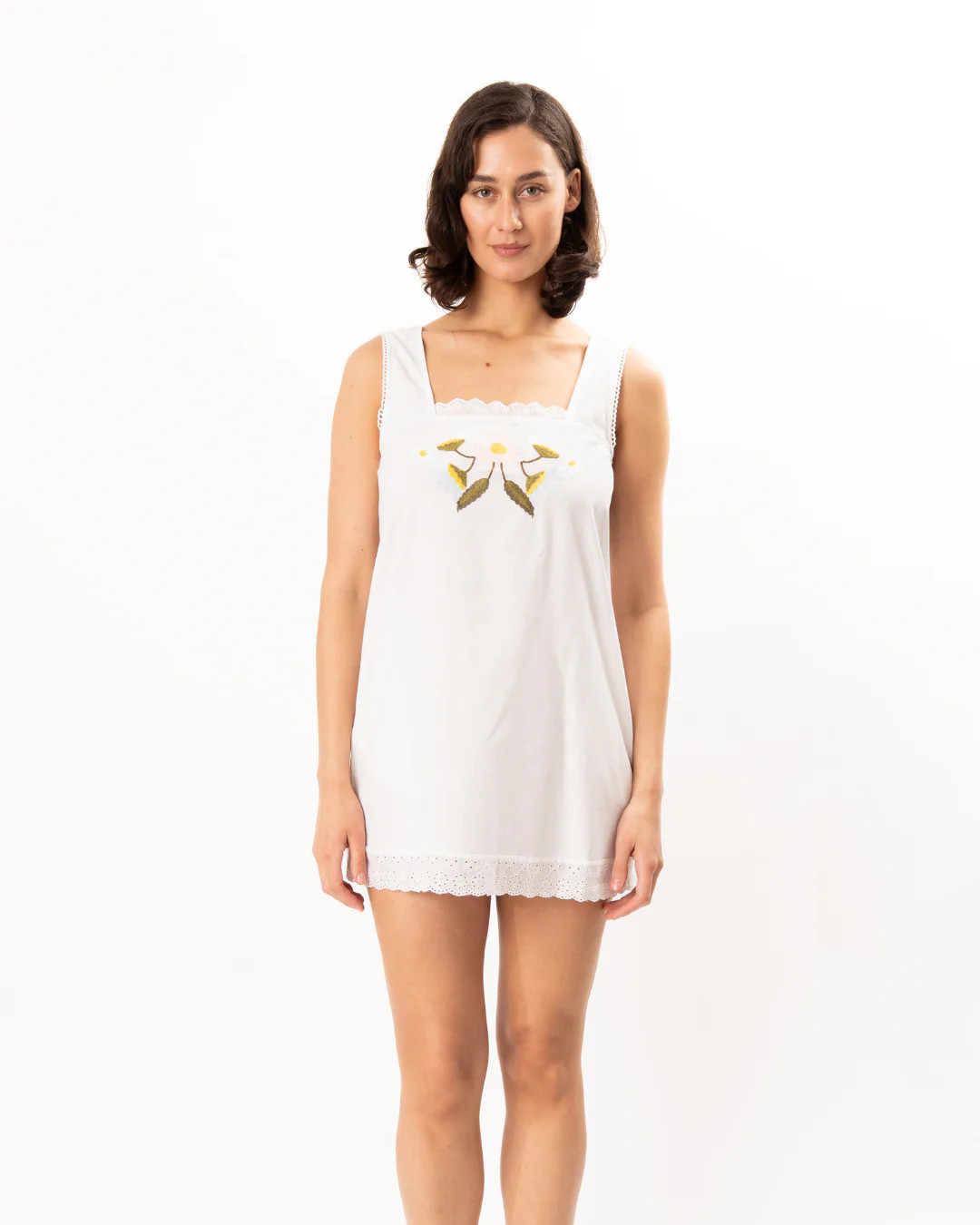 EDEME EMBROIDERED LINEN DRESS | FEBE Clothing