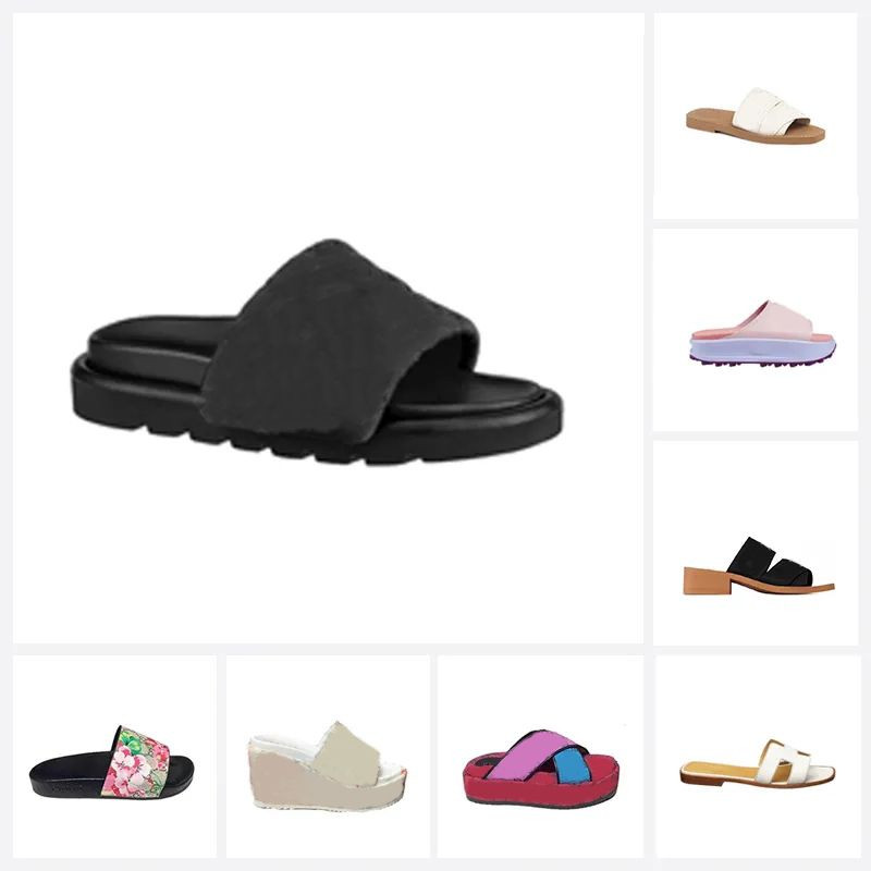 Women Slippers men black Scuff Flat Sandals Pool Pillow Mules Sunset Padded Front Strap Fashionab... | DHGate