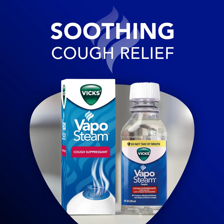 Vicks VapoSteam Cough Suppressant Liquid, Original Scent with Camphor, for Humidifiers and Vapori... | Walmart (US)