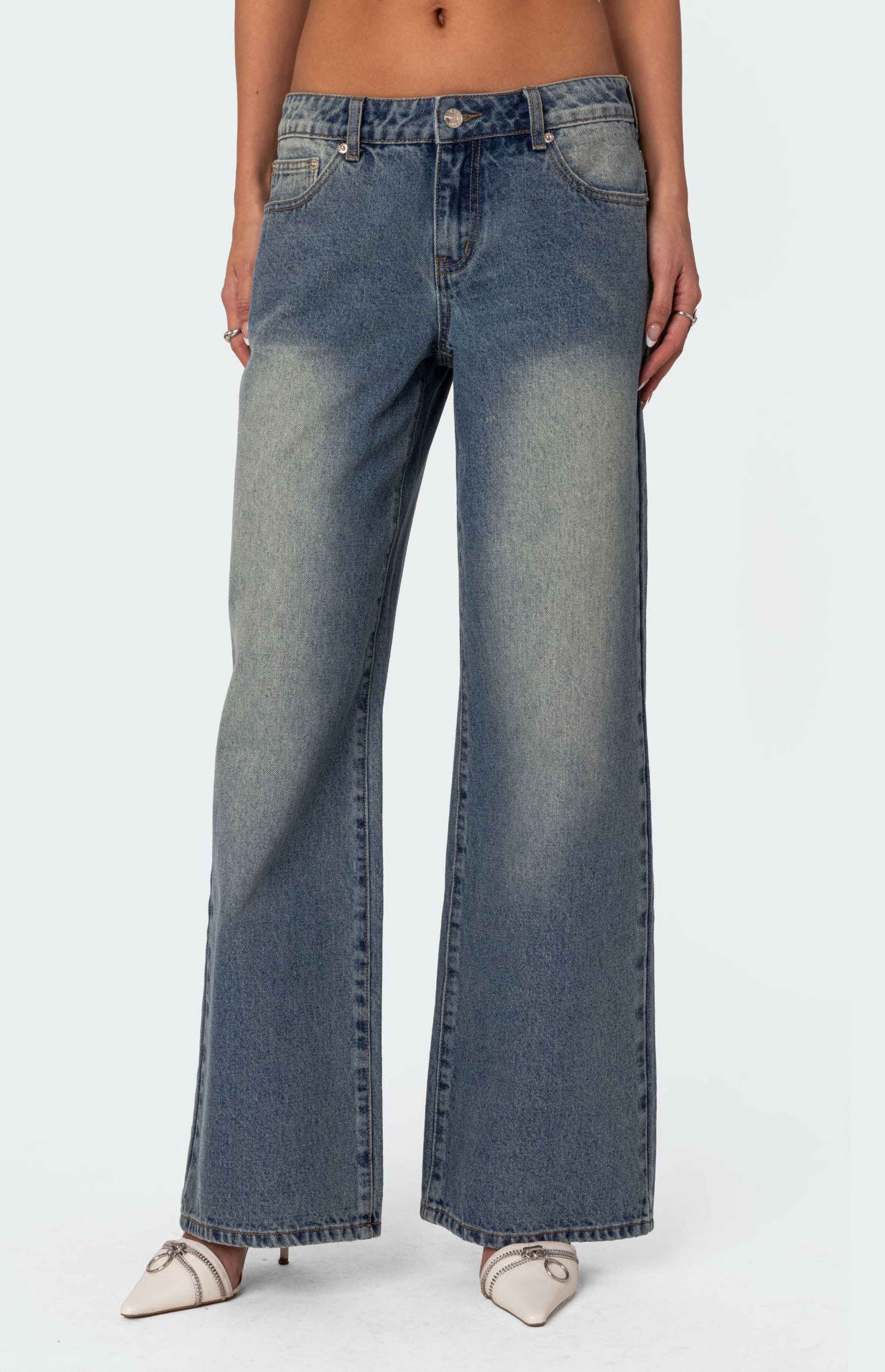 Edikted Magda Low Rise Acid Wash Jeans | PacSun