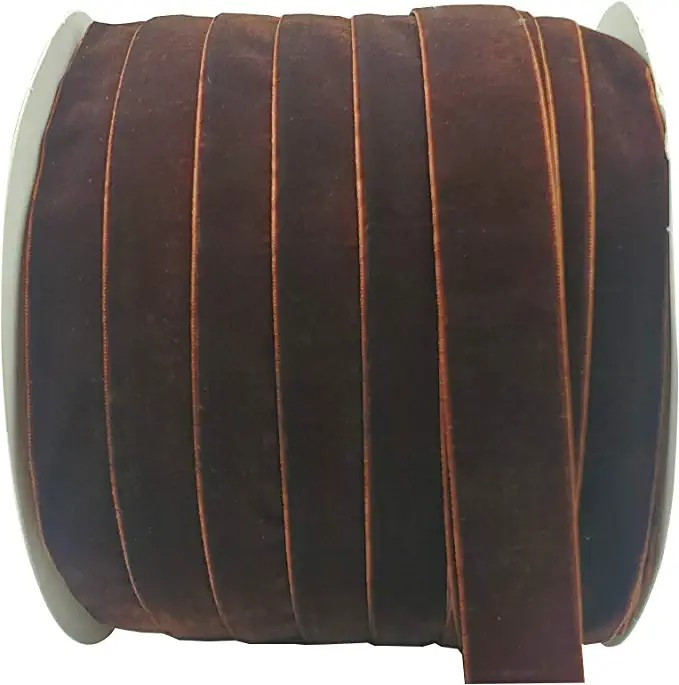 10 Yards Velvet Ribbon Spool (Coffee, 1") | Amazon (US)
