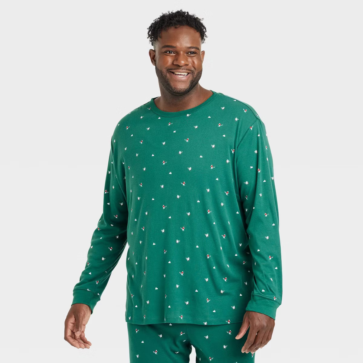 Men's Polar Bear Print Cotton Ribbed Holiday Matching Family Pajama Shirt - Wondershop™ Green | Target