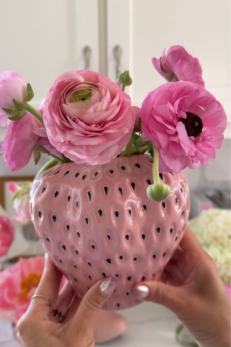 The prettiest strawberry vase for flowers 

#LTKFamily #LTKHome #LTKParties