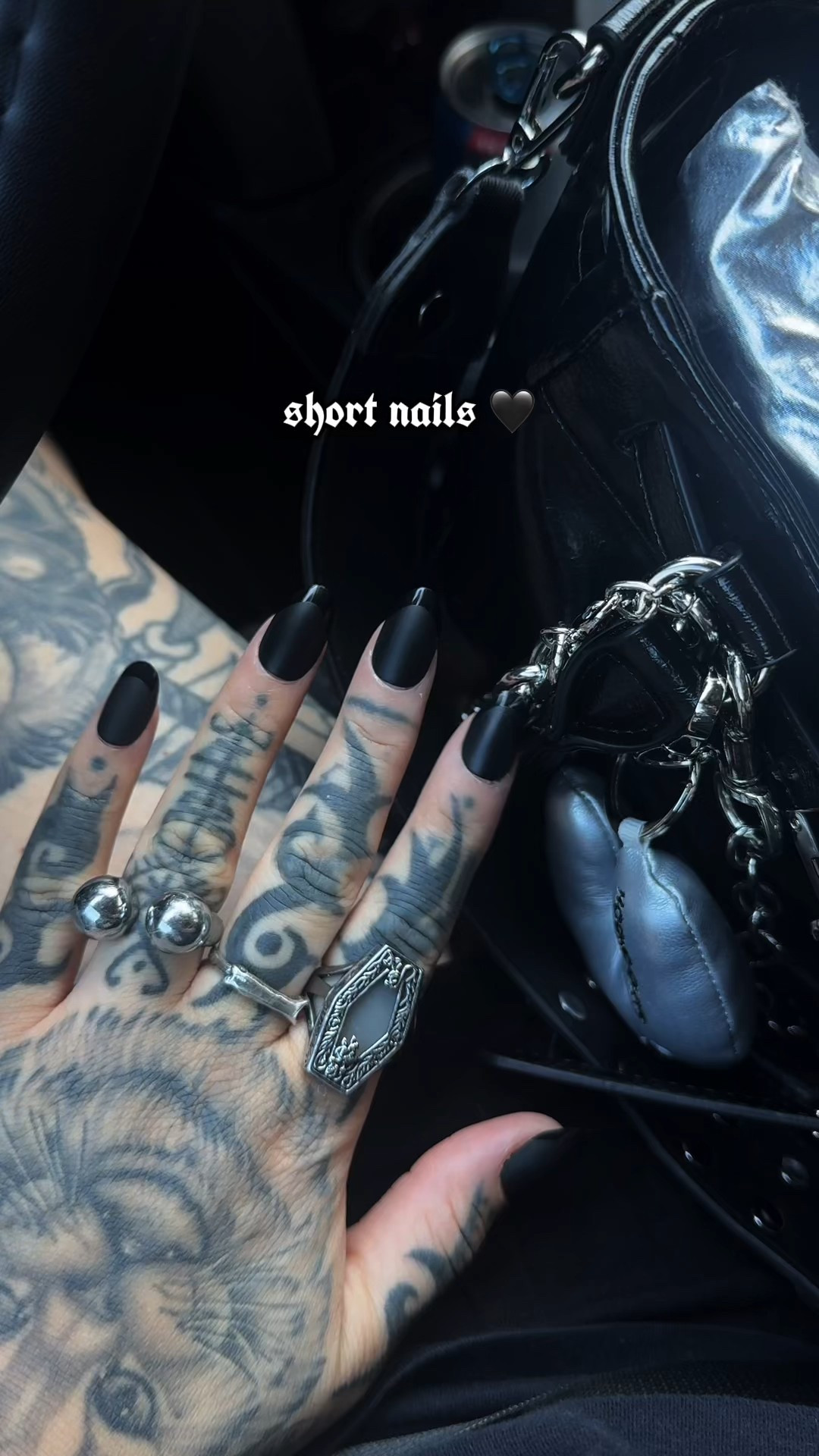 In my short/medium nails era I guess 🖤 

short nails, press on nails, black nails, black French tip, medium nails, goth nails, alternative style nails, nail design, press ons

#LTKStyleTip #LTKBeauty #LTKHalloween