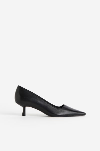 Leather court shoes - Black - Ladies | H&M GB | H&M (UK, MY, IN, SG, PH, TW, HK)