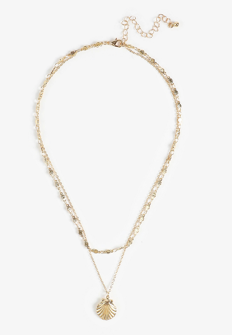 Gold Seashell Charm Layered Necklace | Maurices