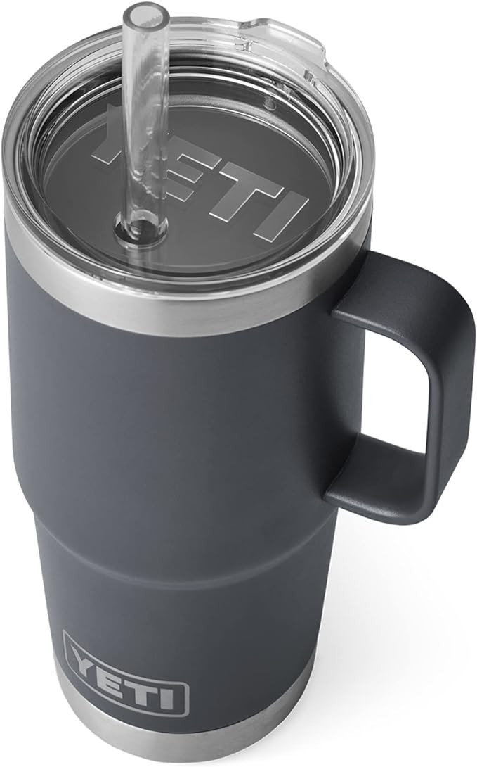 YETI Rambler Tumbler with Handle and Straw Lid, Vacuum Insulated Travel Mug, Stainless Steel | Amazon (US)