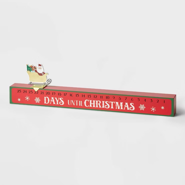 4.5" Santa in Sleigh 'Days Until Christmas' Advent Calendar with Red Top - Wondershop™ | Target