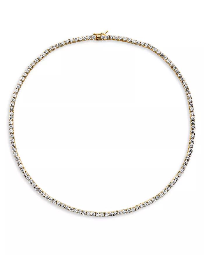 Tennis Cubic Zirconia All-Around Collar Necklace in Sterling Silver or 18K Gold Plated Sterling S... | Bloomingdale's (US)