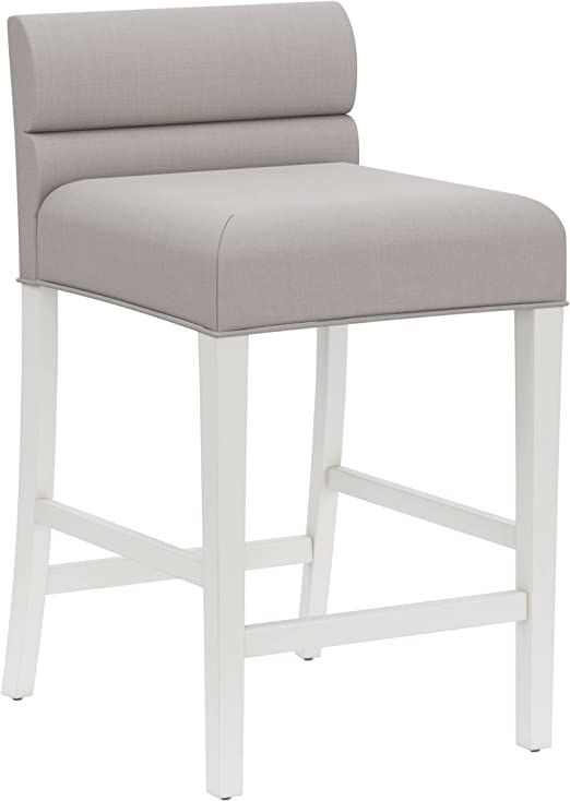 Hillsdale, Modern Wood Upholstered Channel Tufted Counter Height Stool, Sea White | Amazon (US)