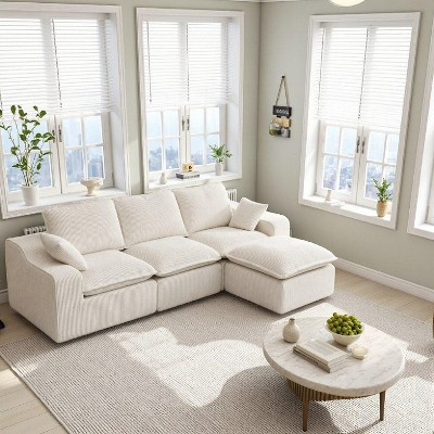 107" Cloud Sectional Couch, Convertible Modular Sofa with Deep Seat, L-Shaped Boneless Couches, Double-Layer Cloud Cushion and Widened Armrests. | Target
