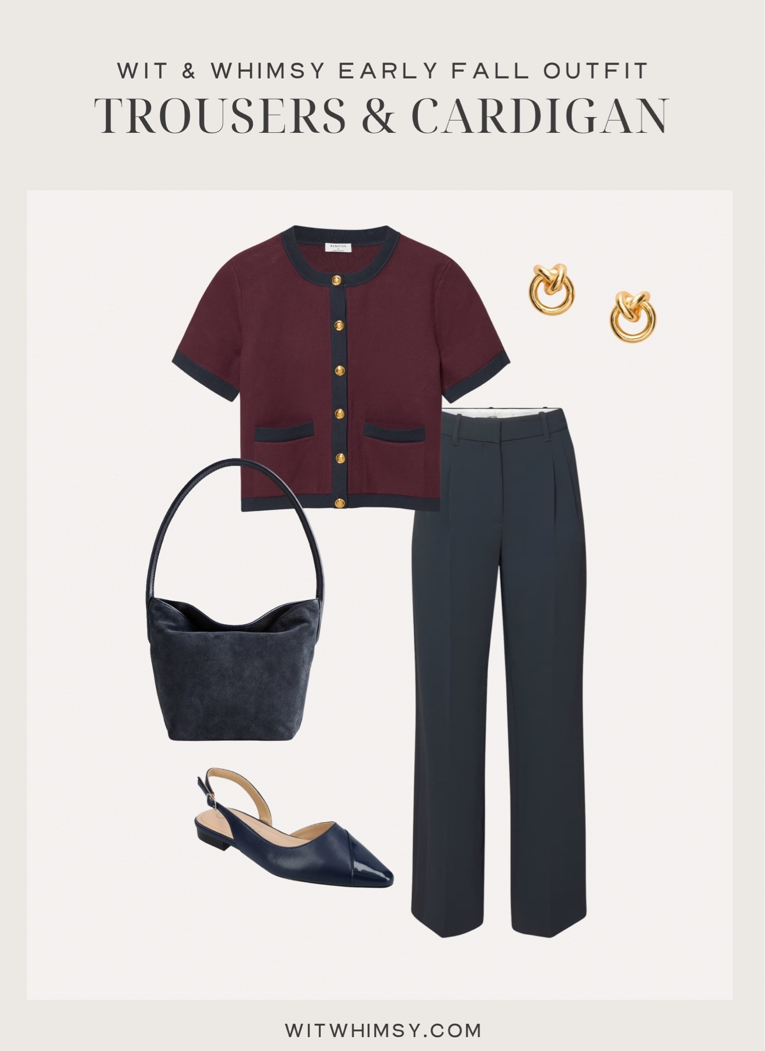 Transitional fall outfit idea

Short-sleeve cardigan
Trouser pants
Gold knot earrings
Navy suede bag

#LTKTravel #LTKSeasonal