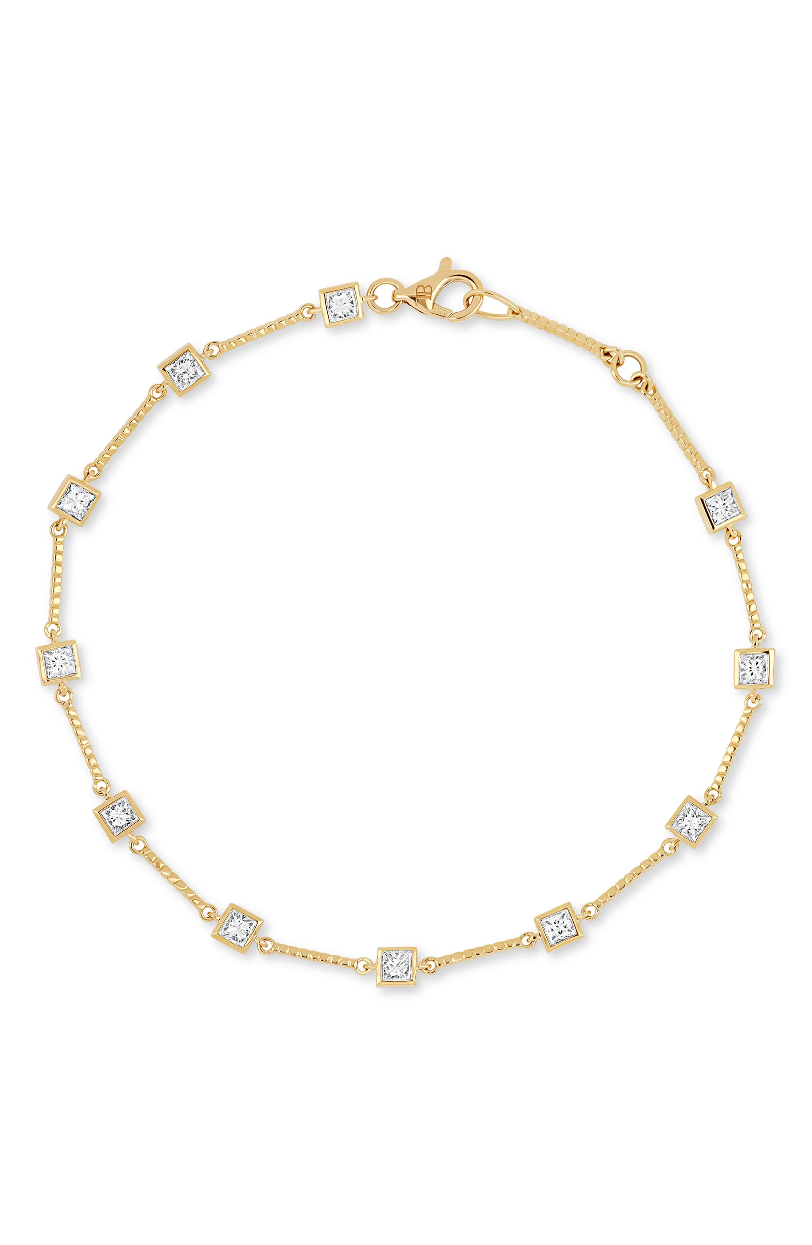Bony Levy Cleo Monaco Diamond Station Bracelet in 18K Yellow Gold at Nordstrom, Size 7 | Nordstrom
