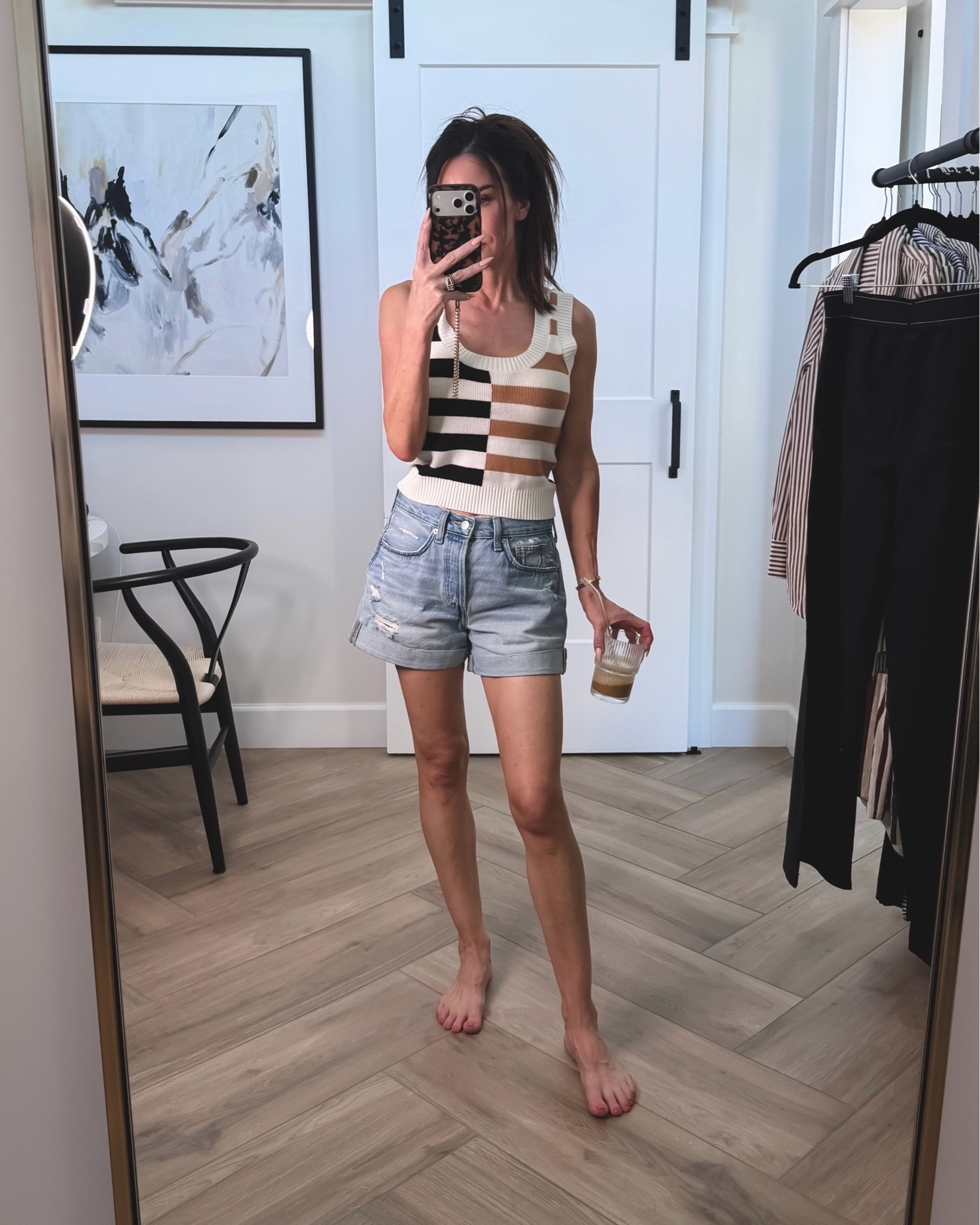 Yesterday’s ootd (112 degrees here😵‍💫)…this amazon stripe tank is a fav and best seller and these shorts are from target but look designer…I love them! Sz 2

#LTKootd #LTKSeasonal #LTKOver40