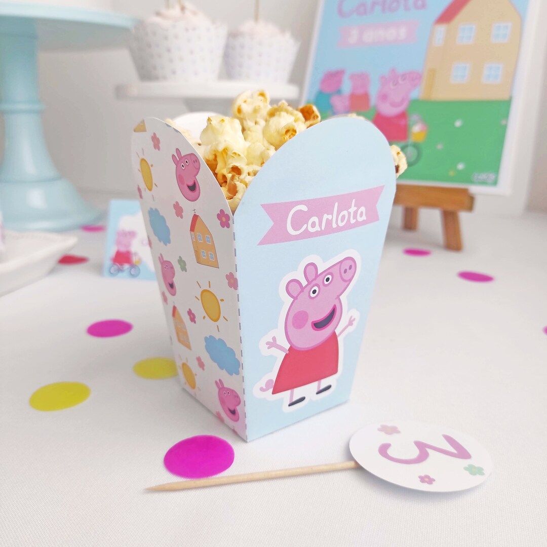 Editable Peppa Pig Popcorn Box, Printable Peppa Pig Printable Decor REF006 | Etsy (US)