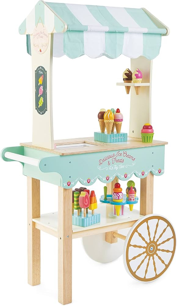 Le Toy Van - Educational Wooden Toy Role Play Ice Cream Trolley | Boys Or Girls Pretend Play Toy Foo | Amazon (US)